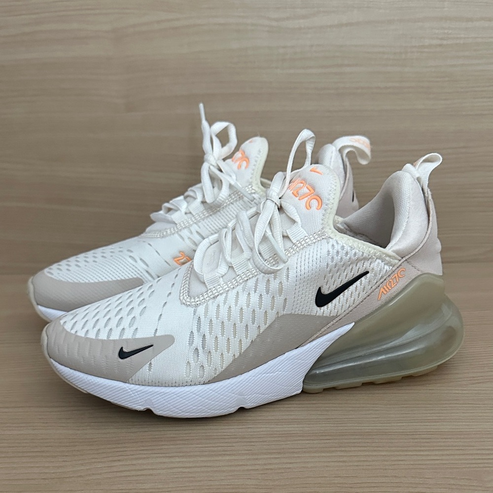 Nike Air Max 270 Sneakers White/Black/Desert Sand Size 6